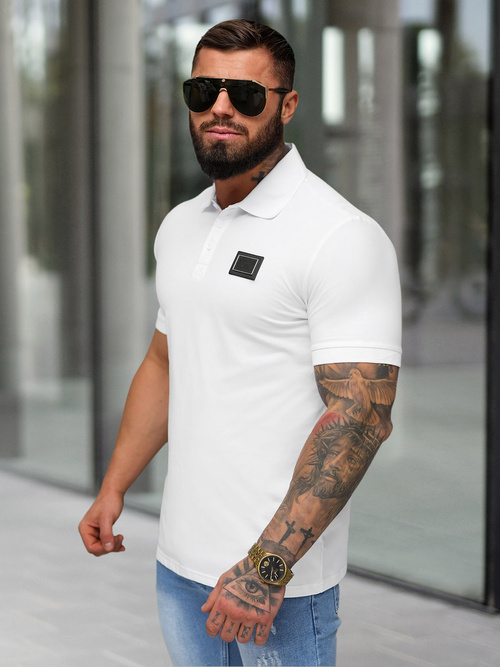 Ανδρική μπλούζα polo λευκό OZONEE NB/MT3124