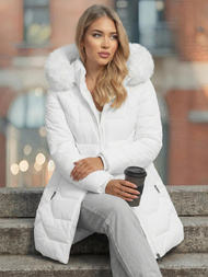 Γυναικείο μπουφάν λευκό OZONEE JS/16M9121/281Z