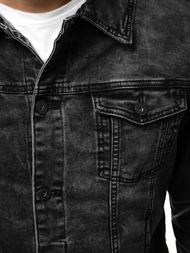 Ανδρικό τζιν μπουφάν μαύρο OZONEE V/19320