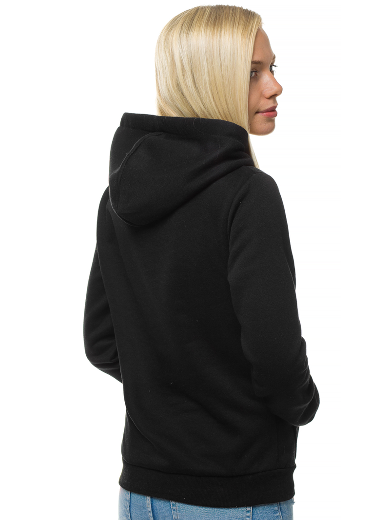 Γυναικείο φούτερ με κουκούλα μαύρο OZONEE JS/KSW2038