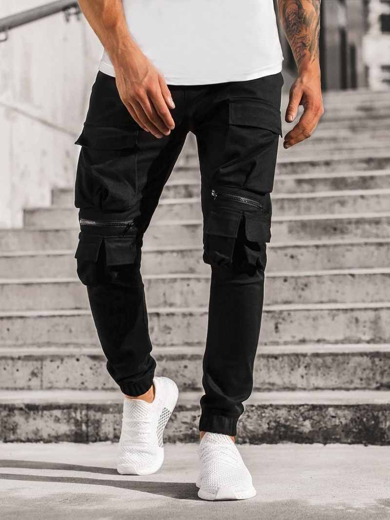 Ανδρικό παντελόνι chino jogger μαύρο OZONEE G/2787