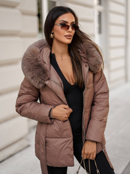 Γυναικείο μπουφάν Σκούρο μπεζ OZONEE JS/16M9206/84