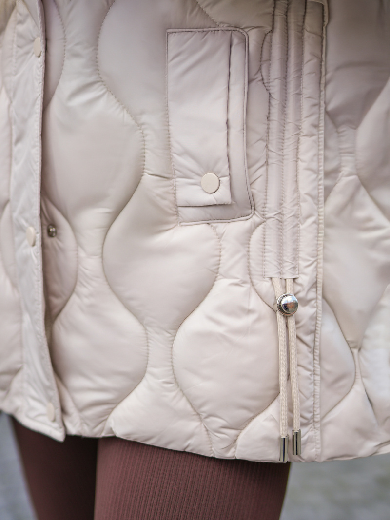 Γυναικείο μπουφάν eκρού OZONEE JS/5M3226/62B