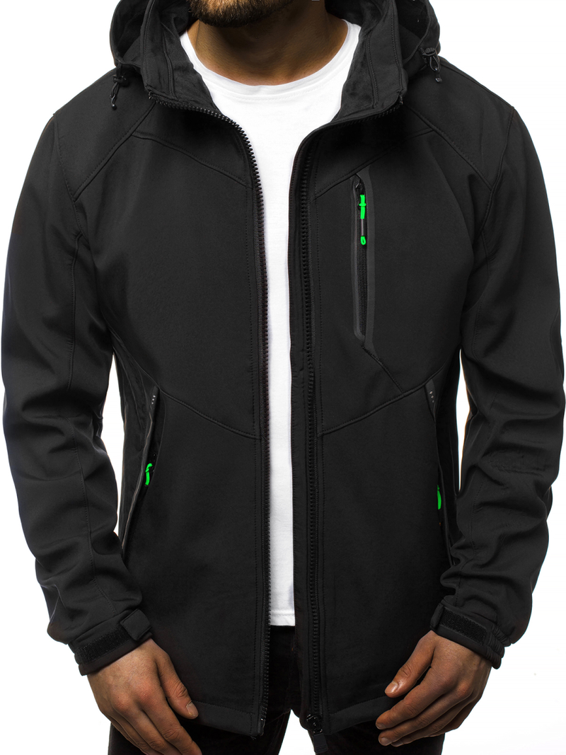 Ανδρικό μπουφάν Softshell μαύρο-πράσινο OZONEE GE/12266