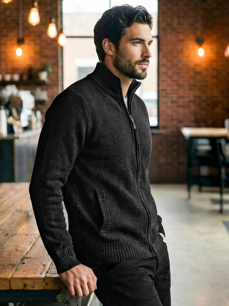 Ανδρικό πουλόβερ μαύρο OZONEE JS/59B3611/3