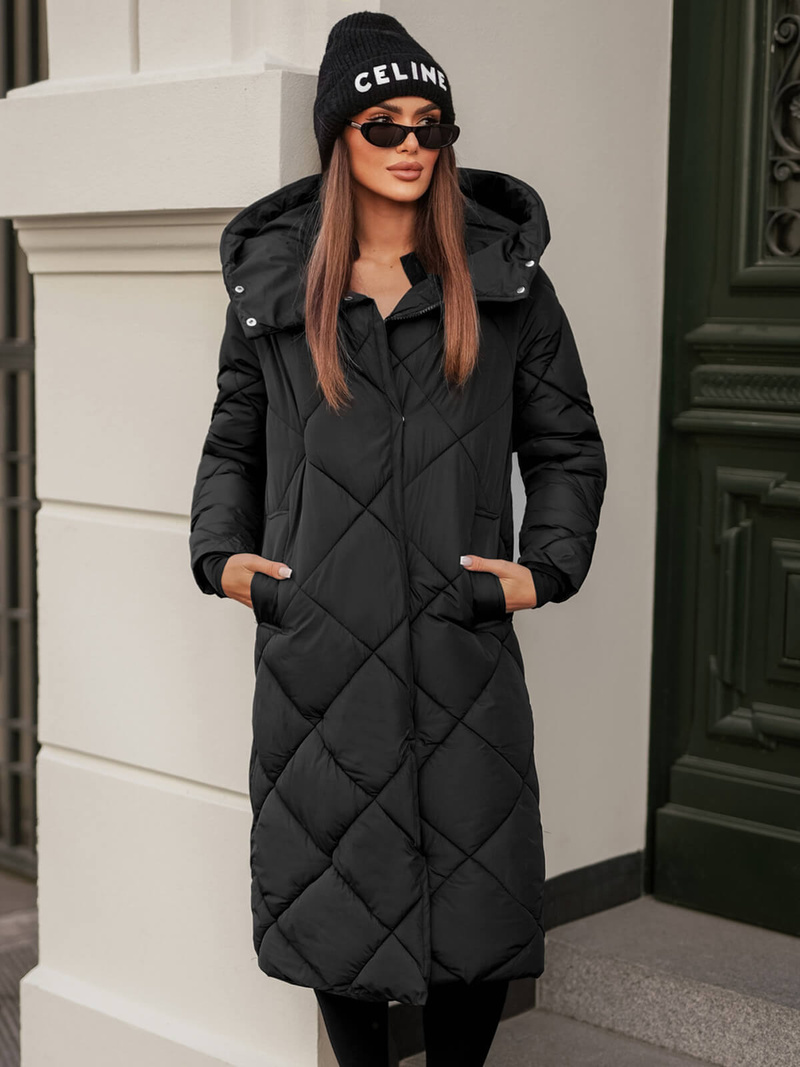 Γυναικείο μπουφάν μαύρο OZONEE JS/5M3173/392Z