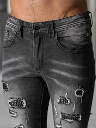 Ανδρικό τζιν παντελόνι mαύρος OZONEE NB/MP0152NZ