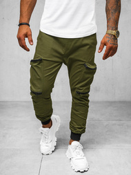 Ανδρικό παντελόνι chino jogger χακί OZONEE O/475