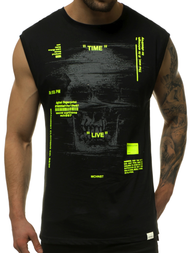 Ανδρικό αμάνικο μπλουζάκι μαύρο-κίτρινο OZONEE MACH/M1212