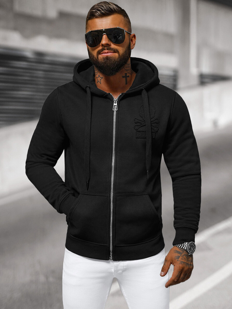 Ανδρικό Φούτερ με kουκούλα μαύρο OZONEE NB/MF2003