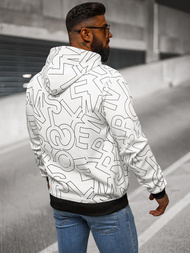 Ανδρικό Φούτερ με Kουκούλα λευκό OZONEE JS/8B1232/1