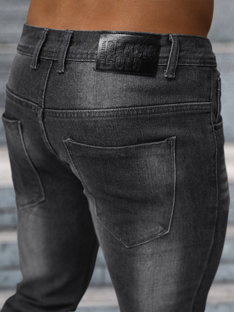 Ανδρικό τζιν παντελόνι γραφίτη OZONEE NB/MP0199GS