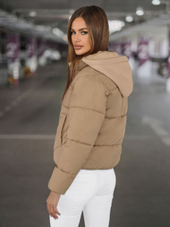 Γυναικείο μπουφάν ανοιχτό-μπεζ OZONEE JS/16M9187/158Z