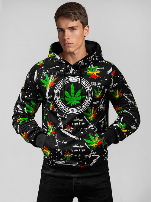 Ανδρικό Φούτερ με kουκούλα μαύρο OZONEE O/B269