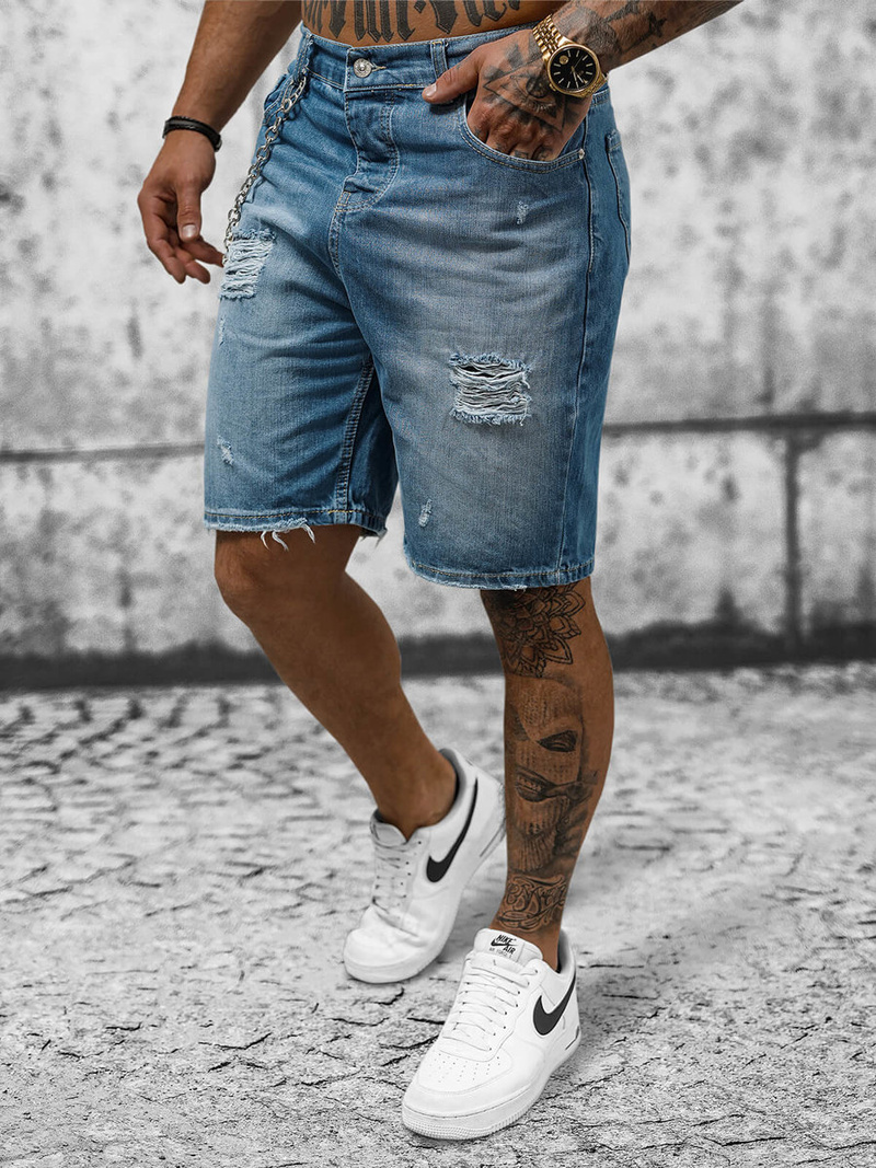 Ανδρικό σόρτς τζιν μπλε OZONEE DP/172