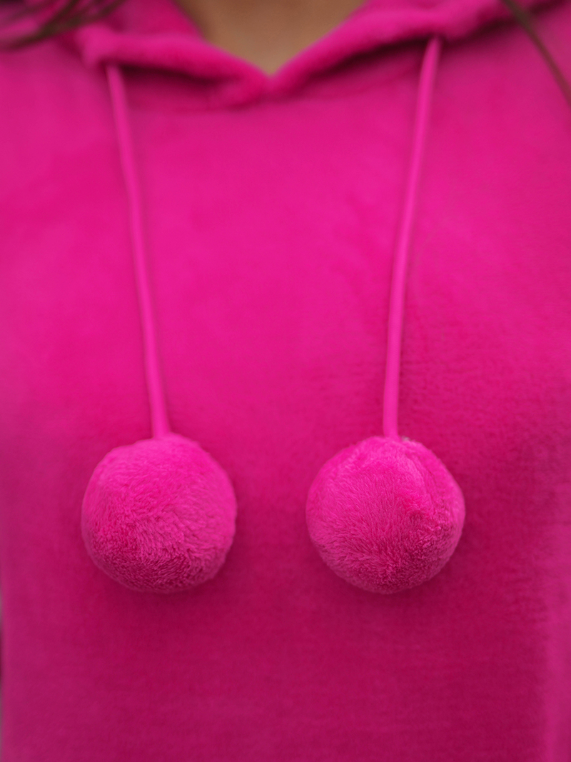 Γυναικείο φούτερ με κουκούλα ροζ OZONEE JS/HH033/51Z