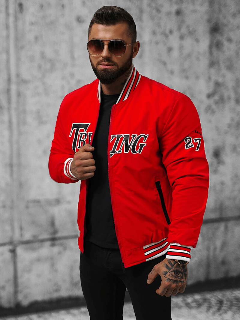 Ανδρικό χειμερινό μπουφάν το κόκκινο OZONEE JS/84M3013/270