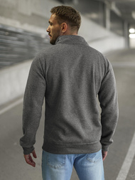 Ανδρικό φούτερ με φερμουάρ σκούρο-γκρι OZONEE JS/2002Z