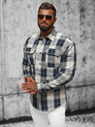 Ανδρικό πουκάμισο σκούρο-ναυτικό μπλε OZONEE NB/MC727BS