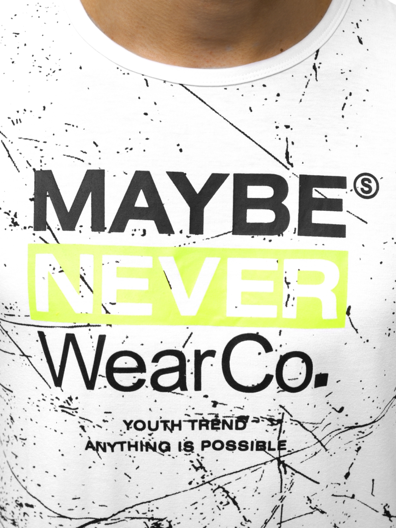 Ανδρικό μπλουζάκι λευκό OZONEE JS/SS10915