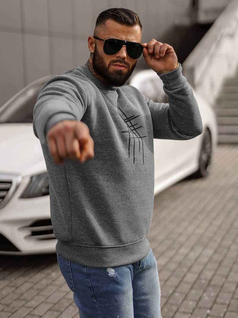 Ανδρικό Φούτερ γραφίτη OZONEE JS/8B1361/5