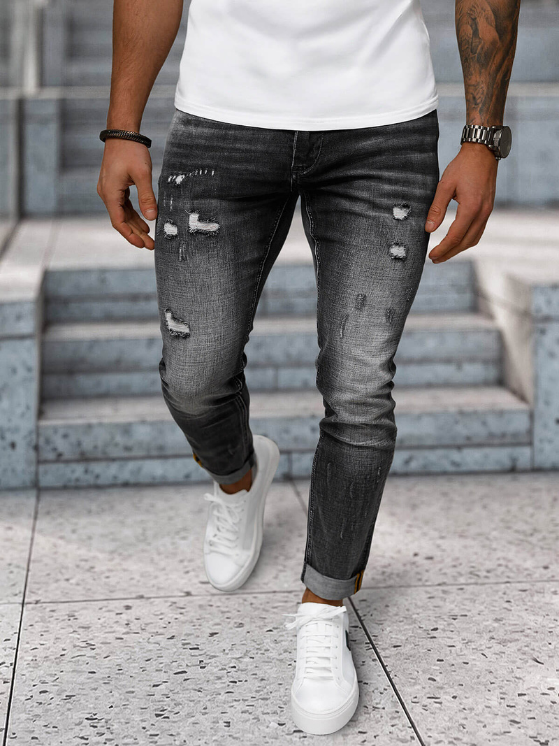 Ανδρικό τζιν παντελόνι mαύρος OZONEE NB/MP0169G