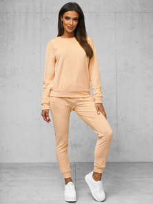 Γυναικείο βελούδινο σετ φόρμας σολομού OZONEE O/8C1173/150Z