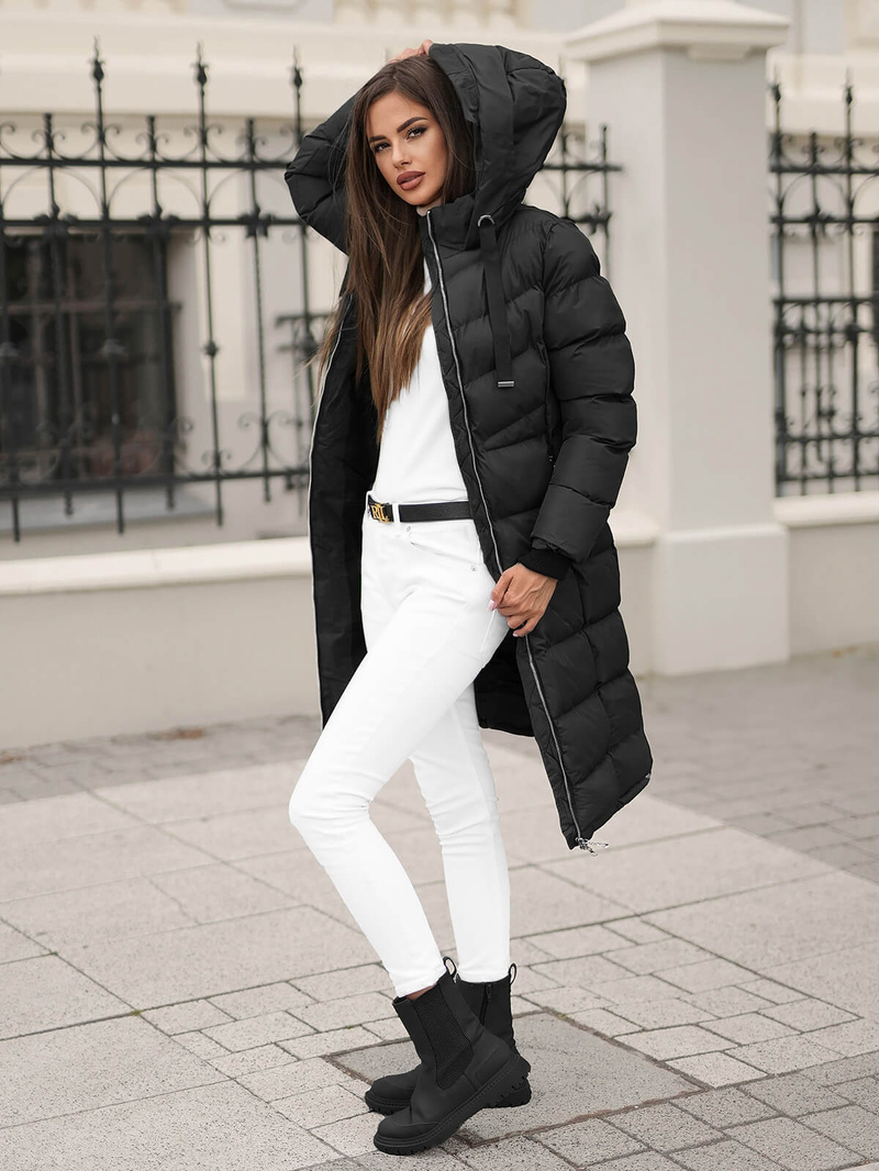 Γυναικείο μπουφάν μαύρο OZONEE JS/M736/392Z