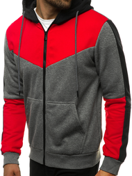 Ανδρικό Φούτερ με Κουκούλα γραφίτη OZONEE JS/KS2177