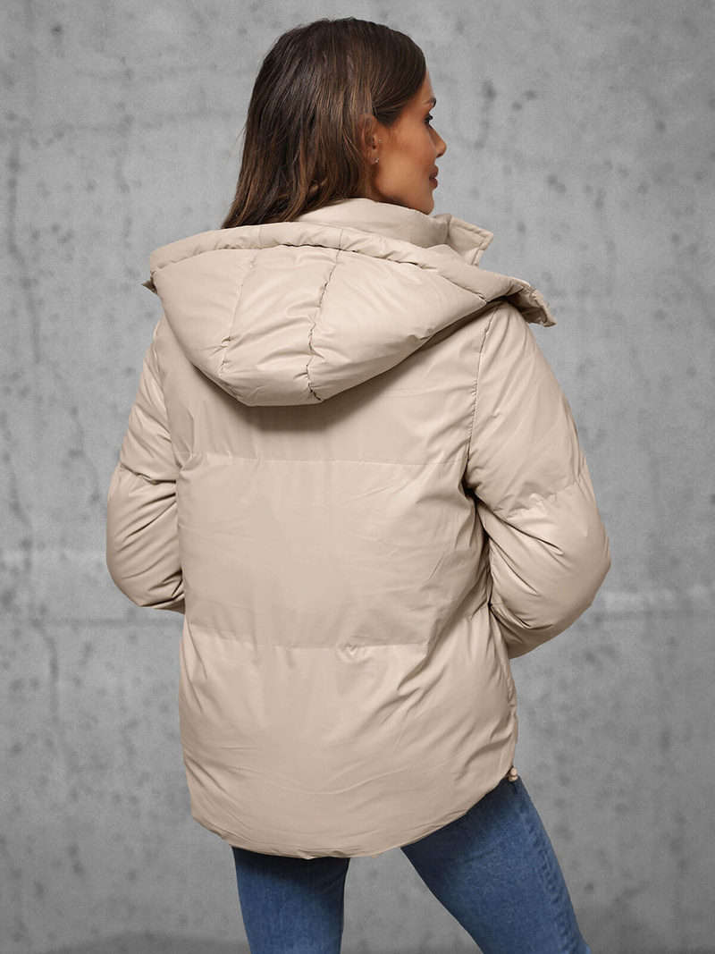 Γυναικείο μπουφάν μπεζ OZONEE JS/5M3185/62