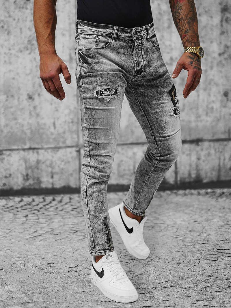 Ανδρικό τζιν παντελόνι mαύρος OZONEE NB/MP0162N