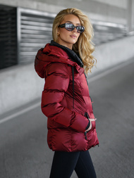 Γυναικείο μπουφάν μπορντό OZONEE JS/5M3316/1