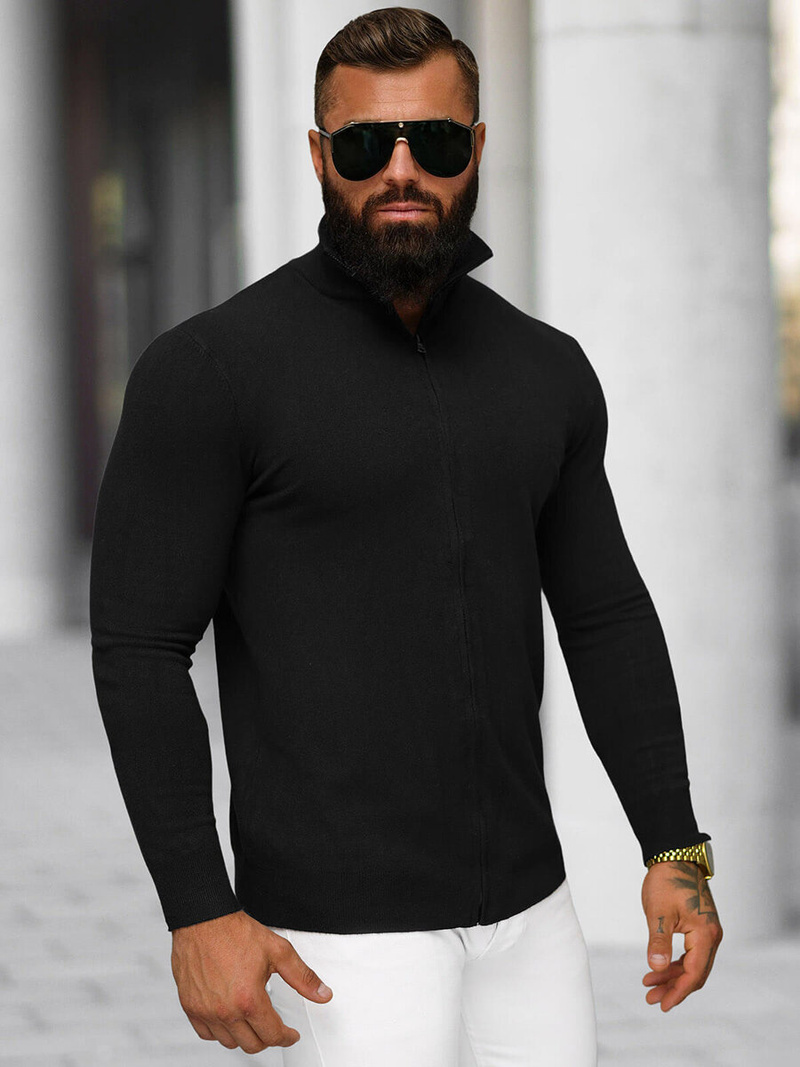 Ανδρικό πουλόβερ μαύρο OZONEE NB/MM6004/4Z