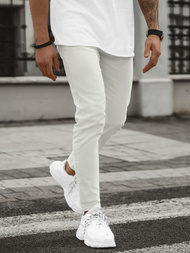 Ανδρικό τζιν παντελόνι εκρού OZONEE E/5171/01