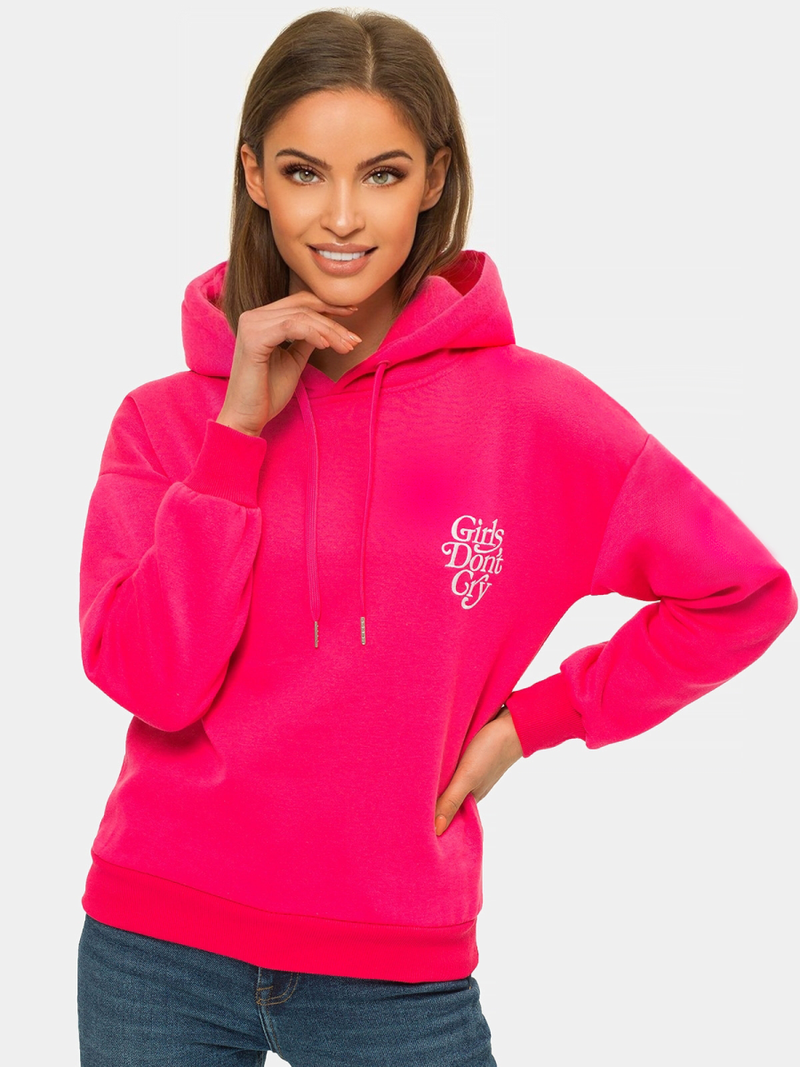 Γυναικείο φούτερ με κουκούλα Ροζ OZONEE JS/B26013