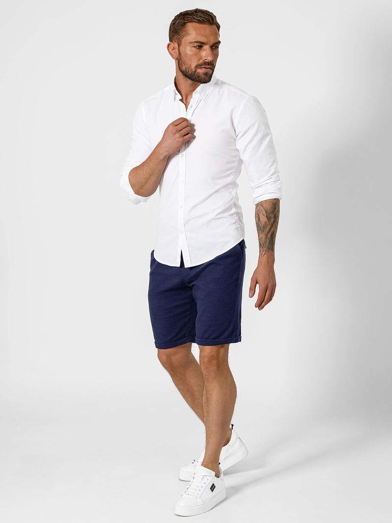 Ανδρικό σόρτς chino ναυτικό μπλε OZONEE TMK/DC809/3Z