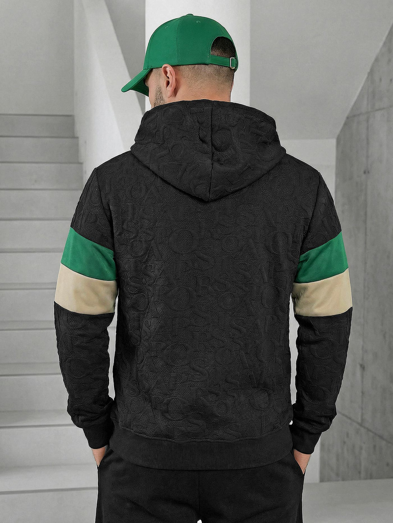 Ανδρικό Φούτερ με Κουκούλα μαύρο OZONEE JS/3B578