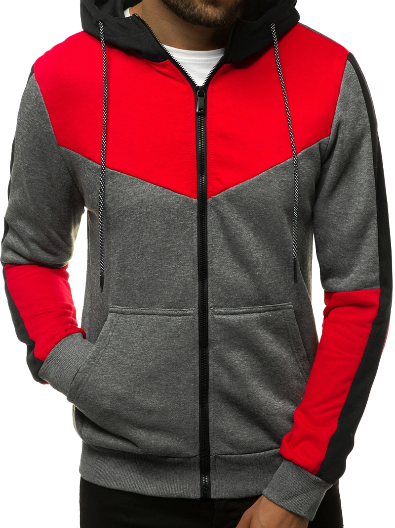 Ανδρικό Φούτερ με Κουκούλα γραφίτη OZONEE JS/KS2177