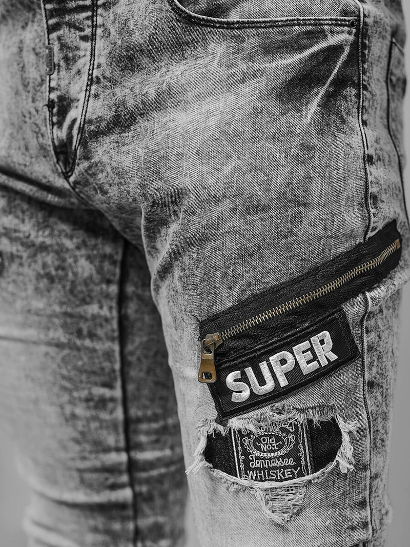 Ανδρικό τζιν παντελόνι mαύρος OZONEE NB/MP0162N