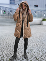 Γυναικείο μπουφάν kαμήλα OZONEE JS/5M3189/84Z