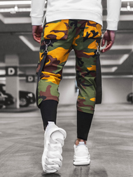 Ανδρικό παντελόνι chino jogger κίτρινο-χακί OZONEE G/11133