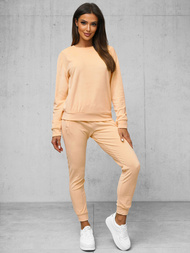 Γυναικείο βελούδινο σετ φόρμας σολομού OZONEE O/8C1173/150Z