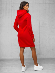 Γυναικείο φούτερ με κουκούλα κόκκινο OZONEE JS/YS10005/18Z