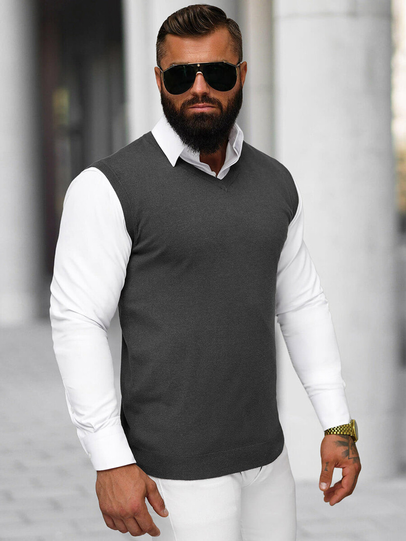 Ανδρικό πουλόβερ Γραφίτης OZONEE NB/MM6005/3Z