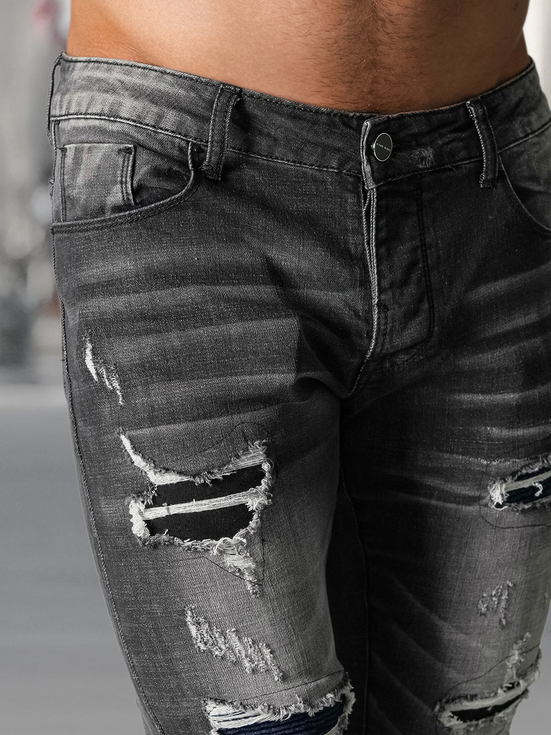 Ανδρικό τζιν παντελόνι mαύρος OZONEE NB/MP0075NZ