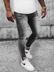 Ανδρικό τζιν παντελόνι Γκρί OZONEE NB/MP0054NZ