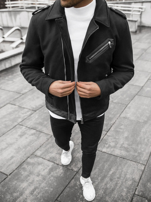 Ανδρικό μπουφάν μαύρο OZONEE JS/M15501