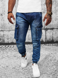 Ανδρικό τζιν παντελόνι jogger μπλε OZONEE DR/TF056Z
