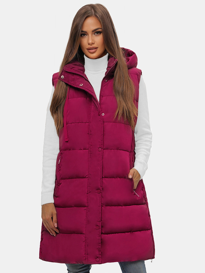 Γυναικείο αμάνικο μπουφάν mαρόν OZONEE O/81276