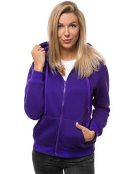 Γυναικείο φούτερ με κουκούλα μωβ OZONEE JS/W03